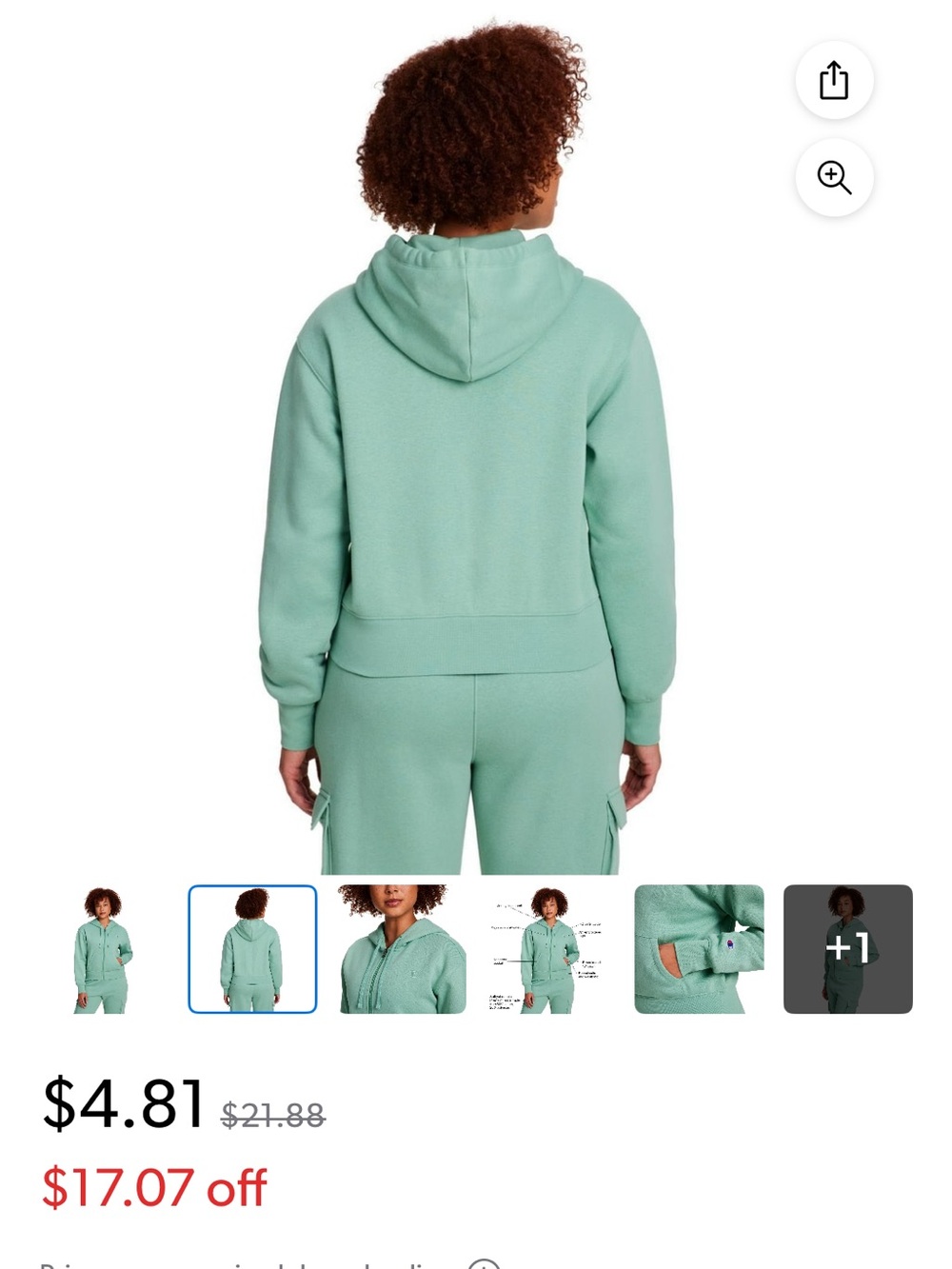 Champion Women's Full-Zip Hoodie in Mint Green - Picture 11 of 14